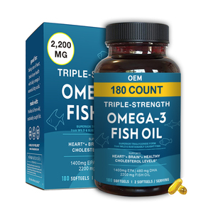 Support OEM/ODM Natural Brain and Eye Health Fish Oil Softgels Rich in DHA and EPA Omega 3 Softgels Supplement for Healthy